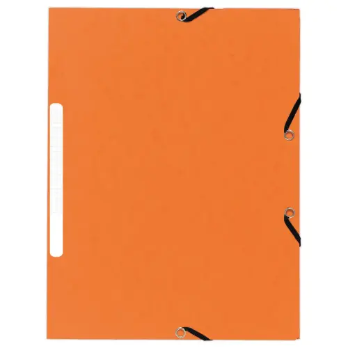 10 Mappen 3 kleppen met elastieken 360 g - Rug van 1,5 cm - Oranje - EXACOMPTA