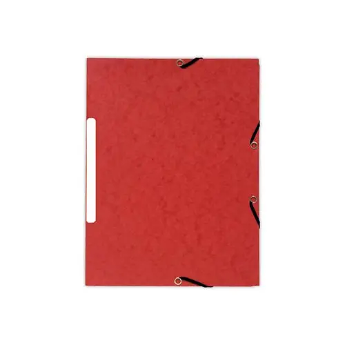 10  Mappen 3 kleppen met elastieken 360 g - Rug van 1,5 cm - Rood - EXACOMPTA 