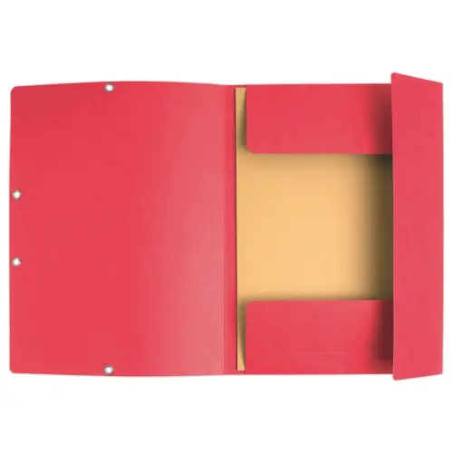 10  Mappen 3 kleppen met elastieken 360 g - Rug van 1,5 cm - Rood - EXACOMPTA 