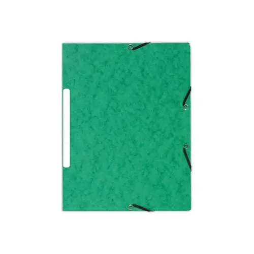 10 Mappen 3 kleppen met elastieken 360 g - Rug van 1,5 cm - Groen - EXACOMPTA