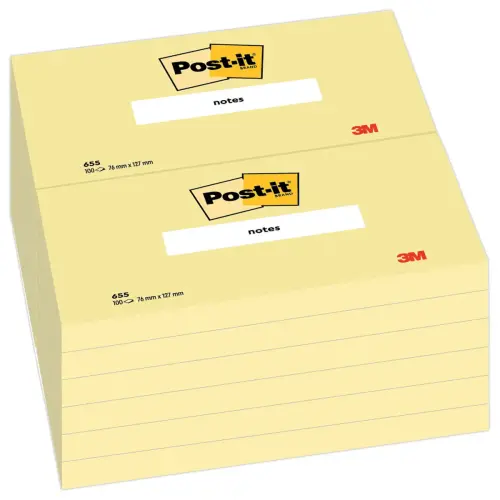 Herpositioneerbare memoblaadjes - 76 x 127 mm - Pastelgeel - POST-IT