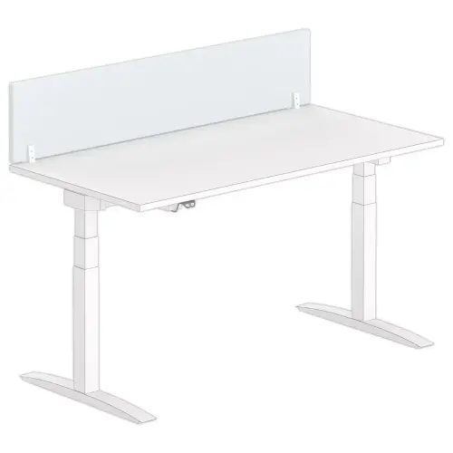 Bureau-scheidingspaneel L. 160 grijs/wit 
