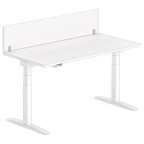 Kantoorscherm L. 160 wit/alu