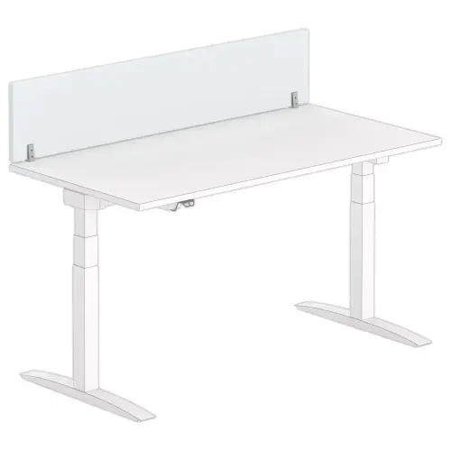 Bureau scheidingswand L. 160 grijs/alu