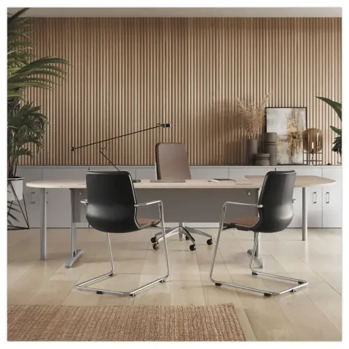 1/2 maan rechthoekig bureau wit/wit 