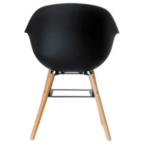 2 Fauteuils WISEMAN met beuken poten, zwarte zitting, gemonteerd