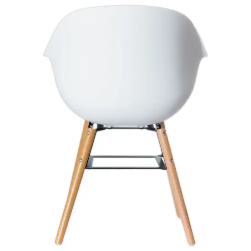 2 Fauteuils WISEMAN met beuken poten en witte zitting, gemonteerd