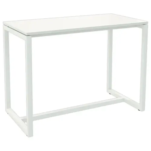 Hoog tafel EASYDESK 150 x 75 cm witte voet witte blad 