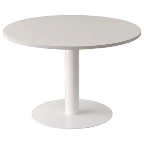 Tafel EASYDESK rond Ø115cm witte voet witte blad