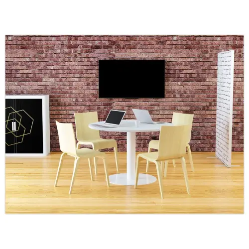 Tafel EASYDESK rond Ø115cm witte voet witte blad