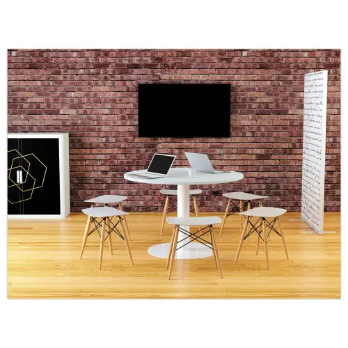 Tafel EASYDESK rond Ø115cm witte voet witte blad