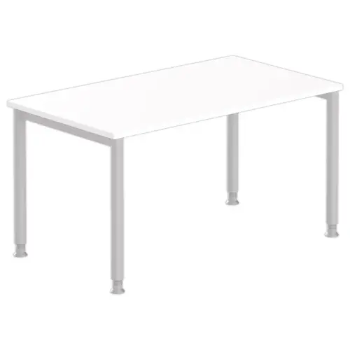 Tafel 160 x 80 wit - aluminium poten