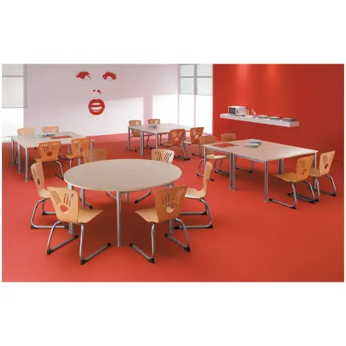 Tafel 160 x 80 wit - aluminium poten