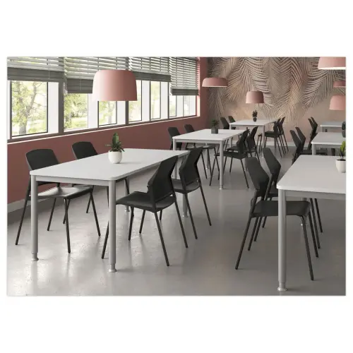 Tafel 140 x 80 beuken - aluminium poten