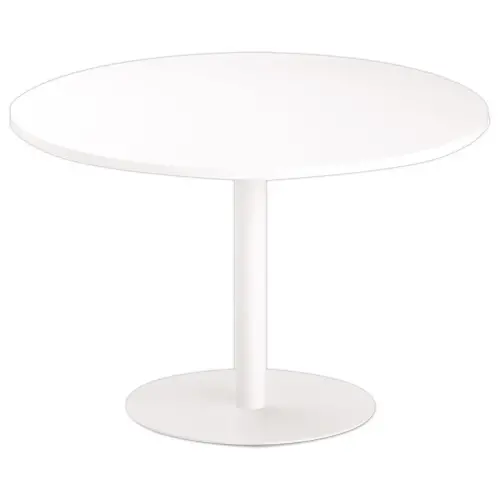 Ronde tafel diam 116 cm witte blad witte voet tulpvoet