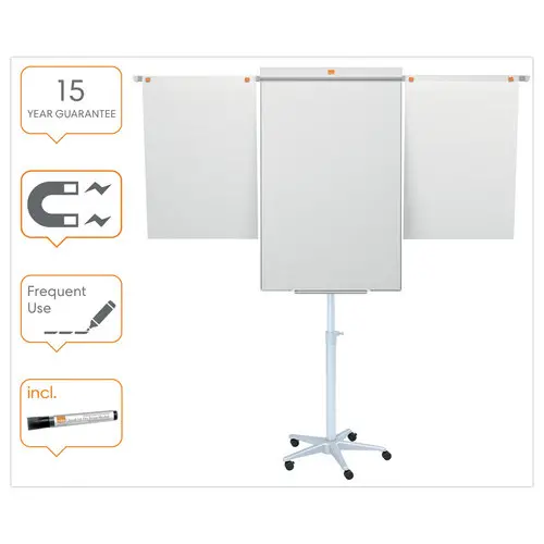 Magnetisch en uitschuifbar mobiel paperboard - 70 x 190 cm - NOBO