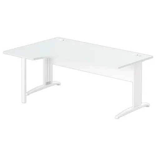 Bureau BUENOS AIRES compact retour naar links grijs/wit, L180 
