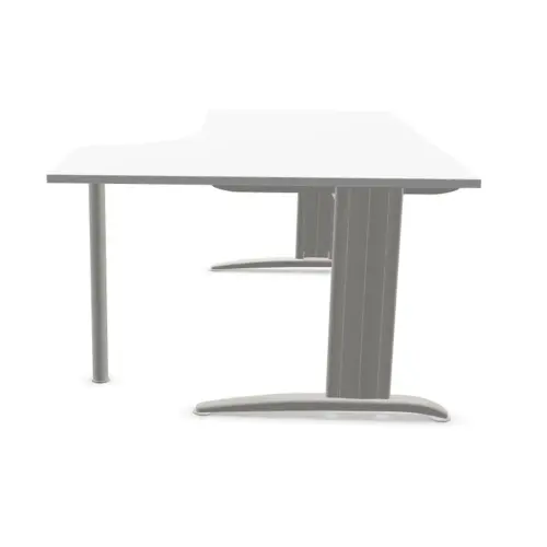 Bureau BUENOS AIRES compact retour naar rechts wit/alu, L180 