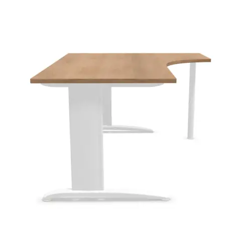 Bureau BUENOS AIRES compact terug naar rechts noten/wit, L180