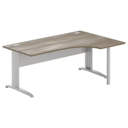 Bureau BUENOS AIRES compact retour naar rechts notelaar/alu, L180 