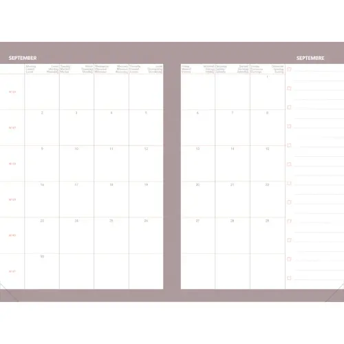 Weekagenda ZAKELIJK KLEUR ML Ella - 10x15 cm - Beige - December tot december - QUO VADIS