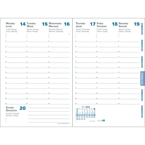 Weekagenda ZAKELIJK KLEUR ML Ella - 10x15 cm - Beige - December tot december - QUO VADIS