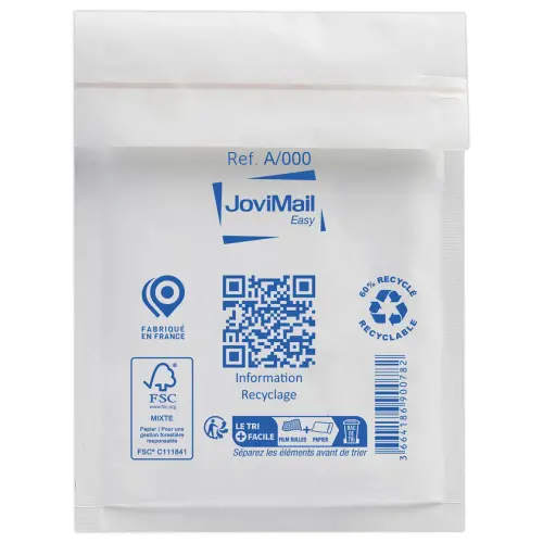 200  Witte gewatteerde omslagen met luchtkussens Sealed Air - 110x160 mm - JOVIMAIL 