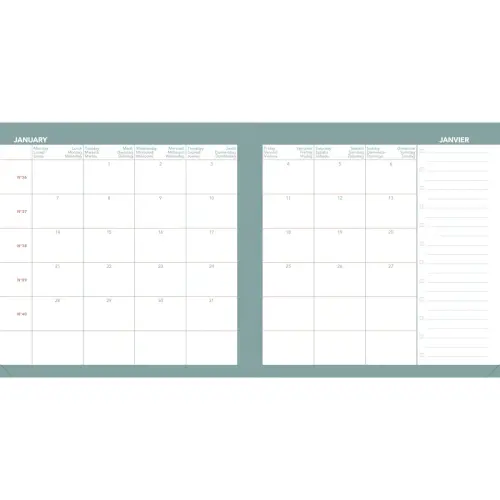 Weekagenda ZAKELIJK KLEUR ML Ella - 10x15 cm - Beige - December tot december - QUO VADIS