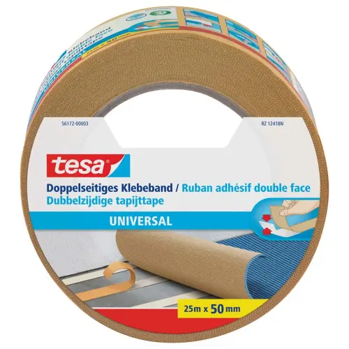 Rol dubbelzijdige tape - vloeren - 10m x 50mm - TESA 