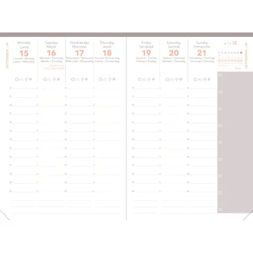 Weekagenda ZAKELIJK KLEUR ML Ella - 10x15 cm - Beige - December tot december - QUO VADIS 