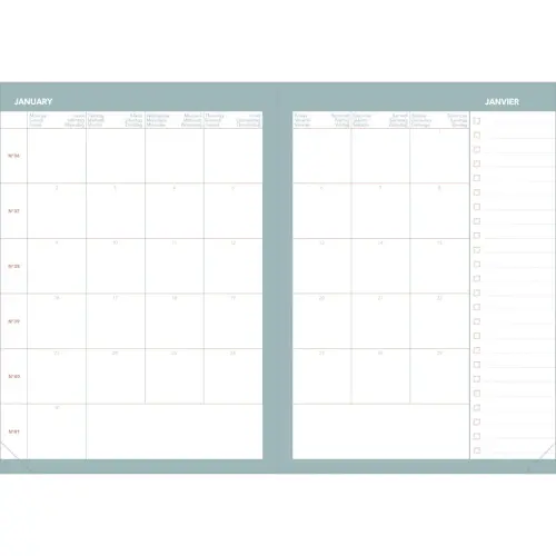Weekagenda ZAKELIJK KLEUR ML Ella - 10x15 cm - Beige - December tot december - QUO VADIS
