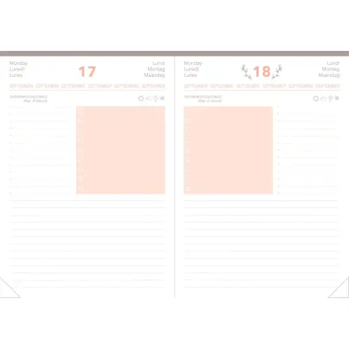 Weekagenda ZAKELIJK KLEUR ML Ella - 10x15 cm - Beige - December tot december - QUO VADIS