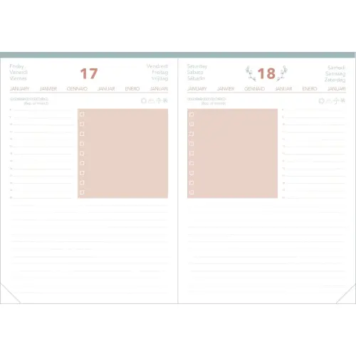 Weekagenda ZAKELIJK KLEUR ML Ella - 10x15 cm - Beige - December tot december - QUO VADIS