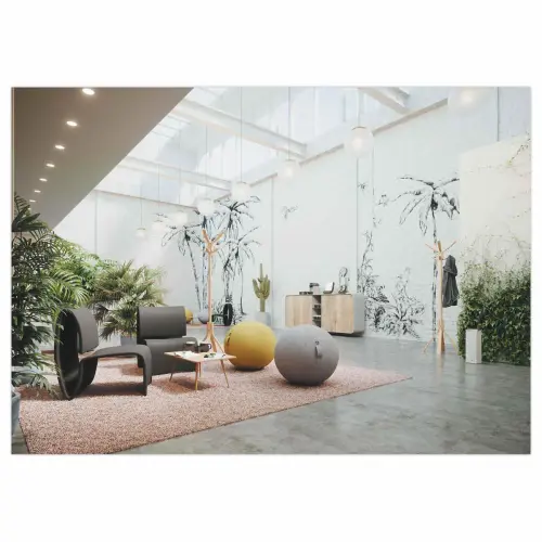 Kledingrek café van licht hout