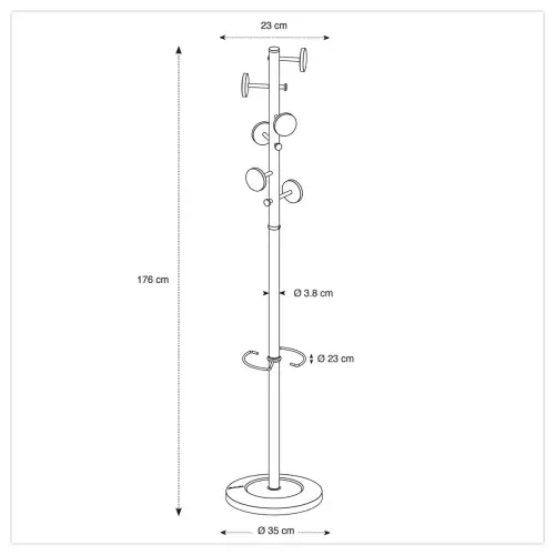Kapstok 6 haken hout MUZIEK