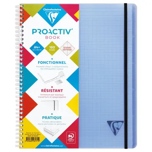 Spiraalschrift A4+ Proactiv'Book - gelijnd - CLAIREFONTAINE