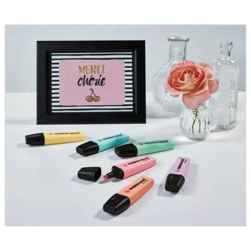 4 Markeerstiften STABILO BOSS ORIGINAL Pastel - Geassorteerde kleuren - STABILO