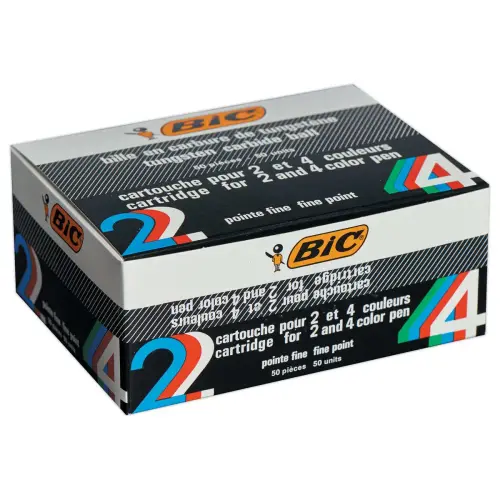 Navulling voor BIC balpen 4 kleuren - fijne punt 