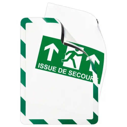 2 Plakbare displayhoezen Security A4 Groen/wit DJOIS