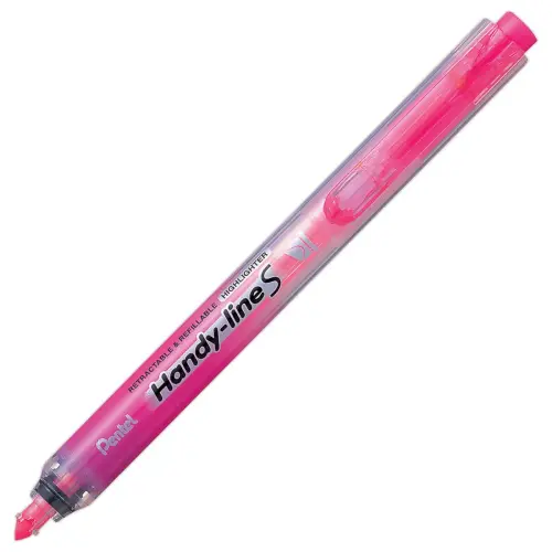 Intrekbare markeerstift - afgeknotte punt - roze - PENTEL 