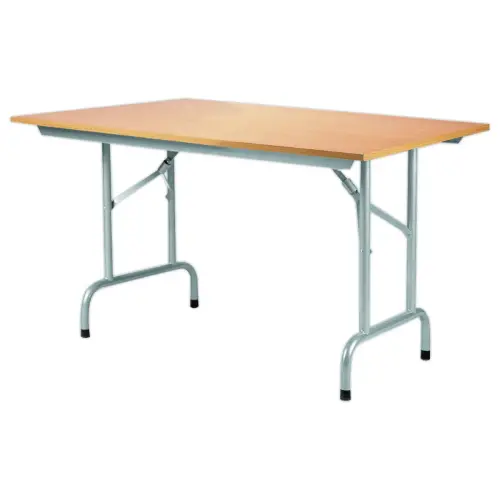 Vouwtafel polyvalent Rico 120 x 80 cm aluminium poten. Natuurlijk beukenhout