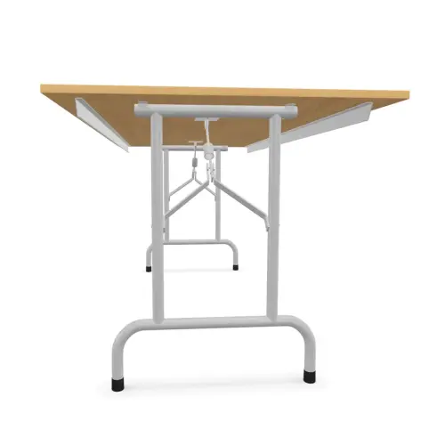Vouwtafel polyvalent Rico 120 x 80 cm aluminium poten. Natuurlijk beukenhout