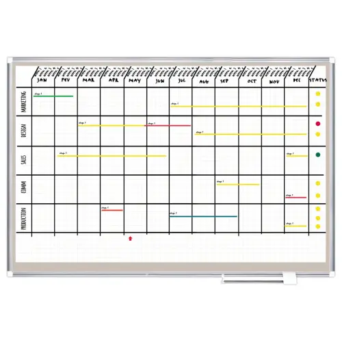 Magnetisch planner Kanban 180x120cm - geruit 25x25 mm