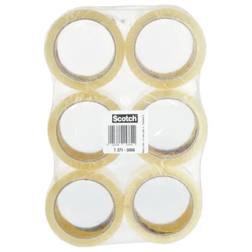 6 Verpakkingstape 371 - Transparant - 50 mm x 66 m - 3M SCOTCH