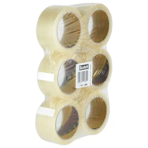 6 Verpakkingstape 371 - Transparant - 50 mm x 66 m - 3M SCOTCH