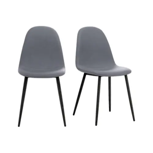 2  Stoelen MUST H87 x D54 x B45 cm zwarte voet grijze zitting gemonteerd 