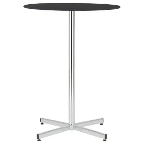 Tafel Cruzo H1100 Chroom zwart melamine &oslash; 600 x 25 mm gemonteerd 