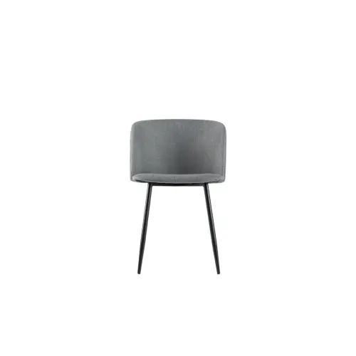 2 Must fauteuils met zwarte voeten en grijze zitting, gemonteerd
