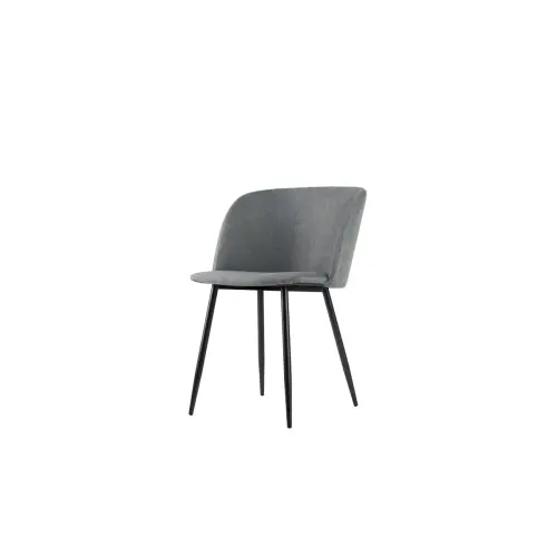 2 Must fauteuils met zwarte voeten en grijze zitting, gemonteerd