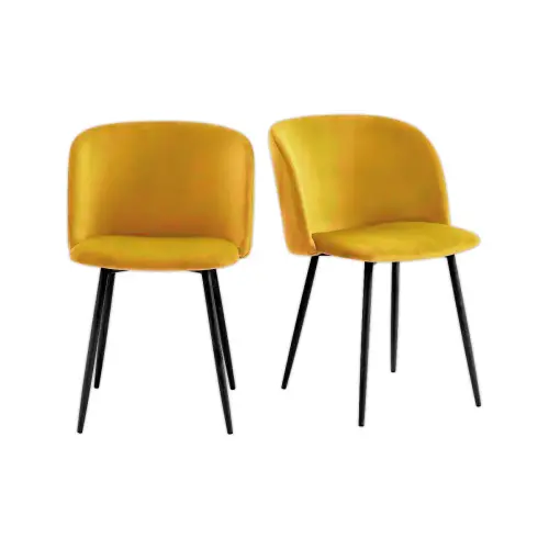 2 Must Stoelen Zwarte poten Gele zitting gemonteerd